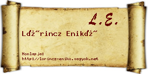 Lőrincz Enikő névjegykártya