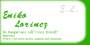 eniko lorincz business card